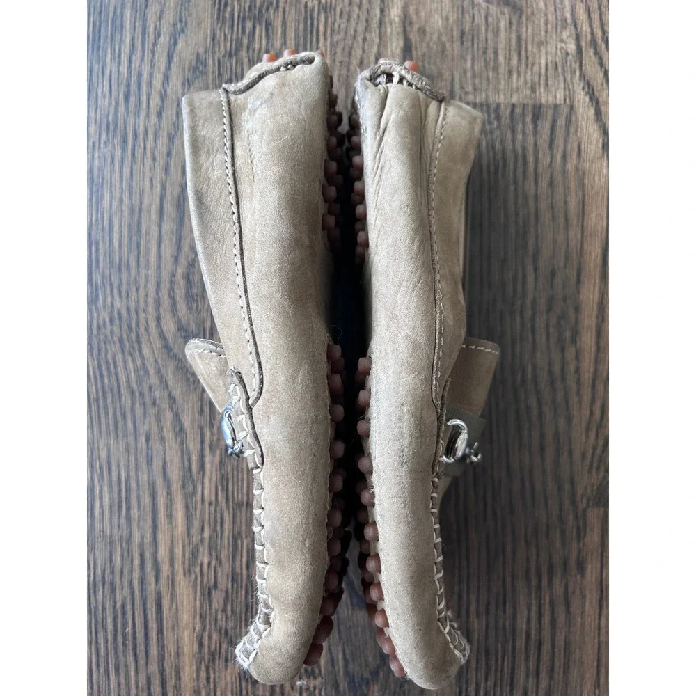 Primigi Kids Tan Leather Horsebit Driving Loafers Taupe Slip On Shoes Size 1Y